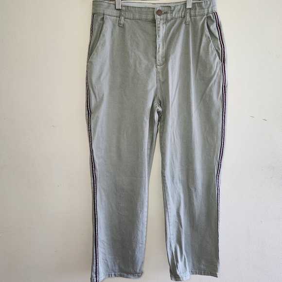 Easel Los Angeles Green Khaki Pants With Side Stripes Size Large - Picture 1 of 7